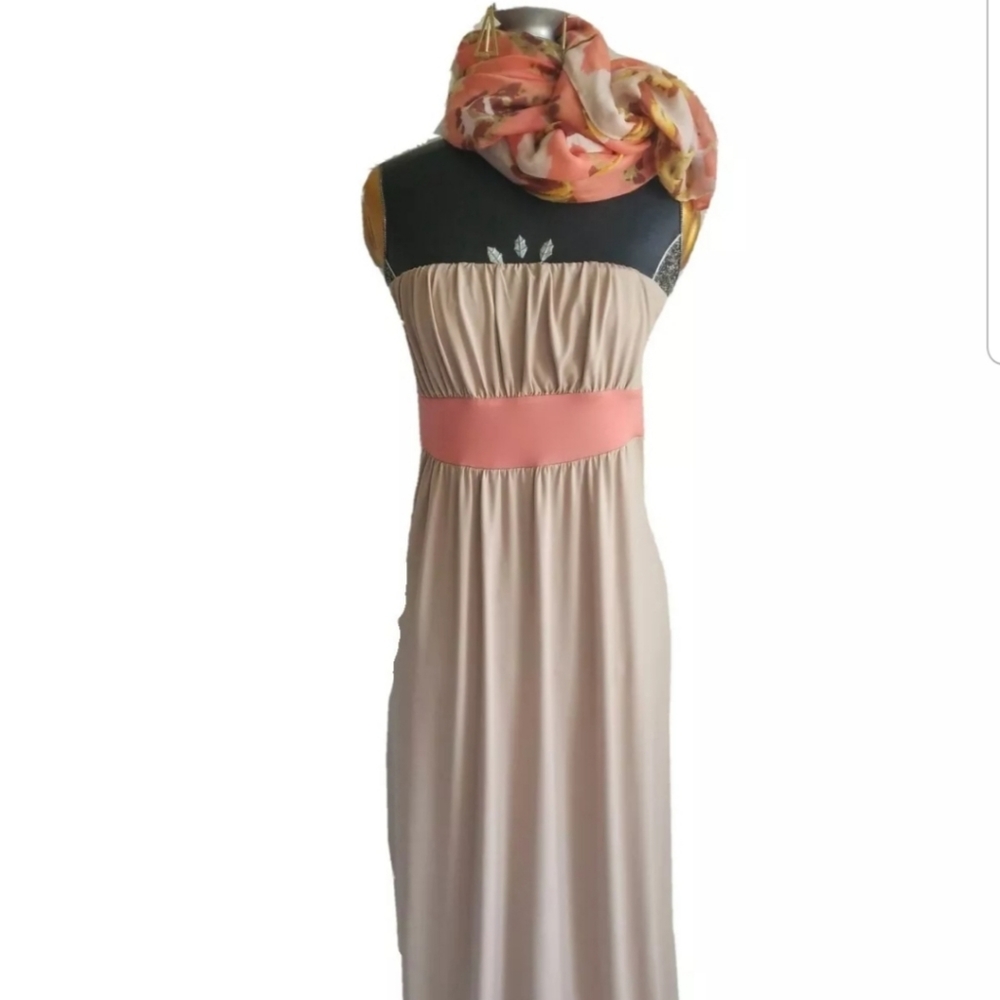 Baby Phat Strapless Tan Maxi Dress  Size L